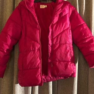 wonder nation Bright Pink Hooded Puffer Jacket